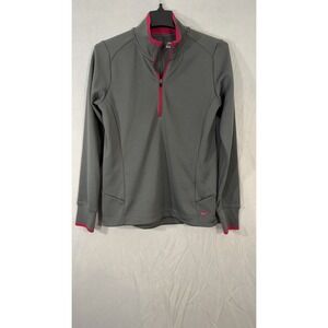 nike dri fit Quarter Zip Pullover Cover Up Women's M Gray Pink Athletic Golf